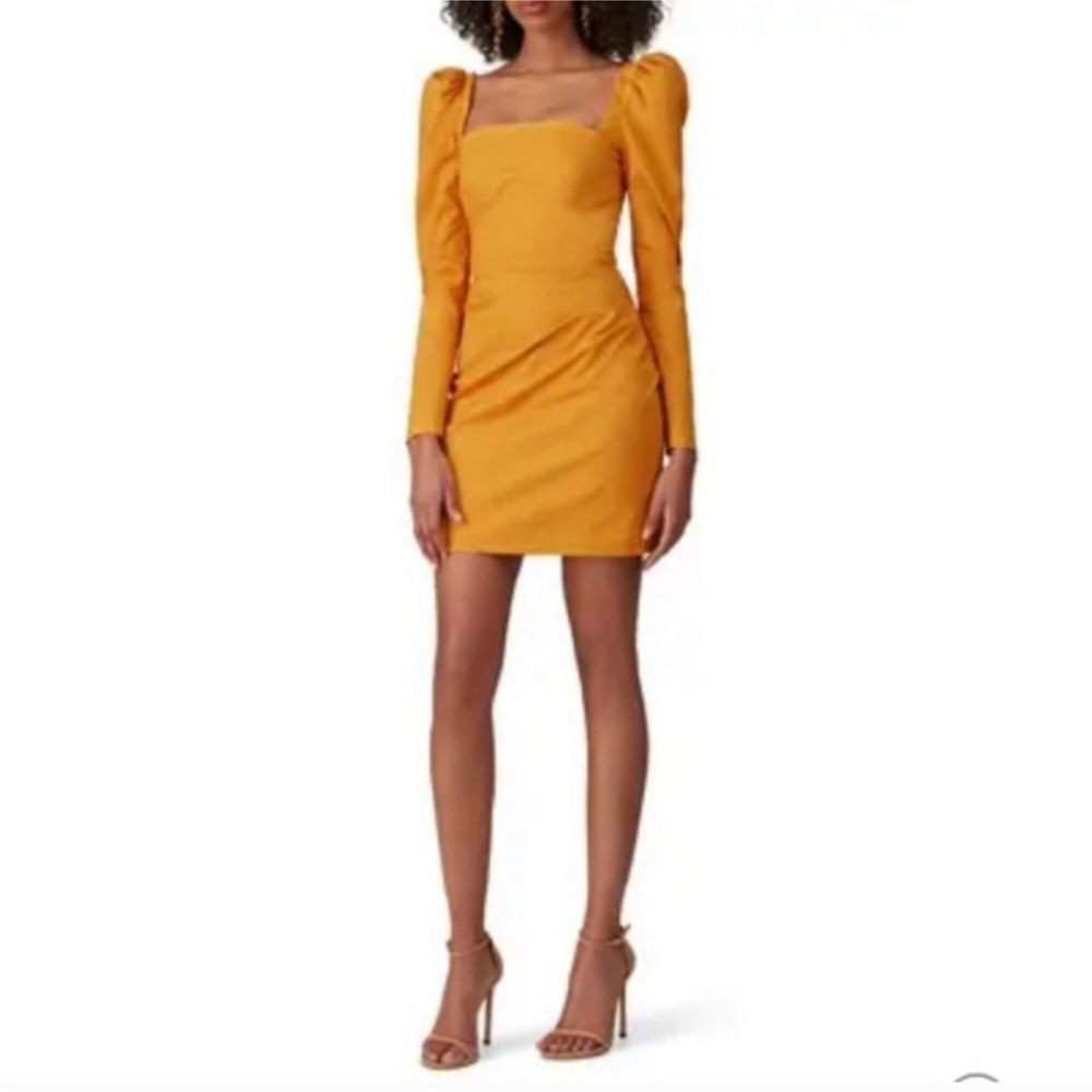 Authentic Manning Cartell Mustard Puff Sleeve Mini Dress | US 2